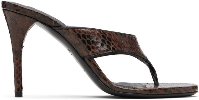 ALAÏA Thong Elaphe Leather Mule Sandals