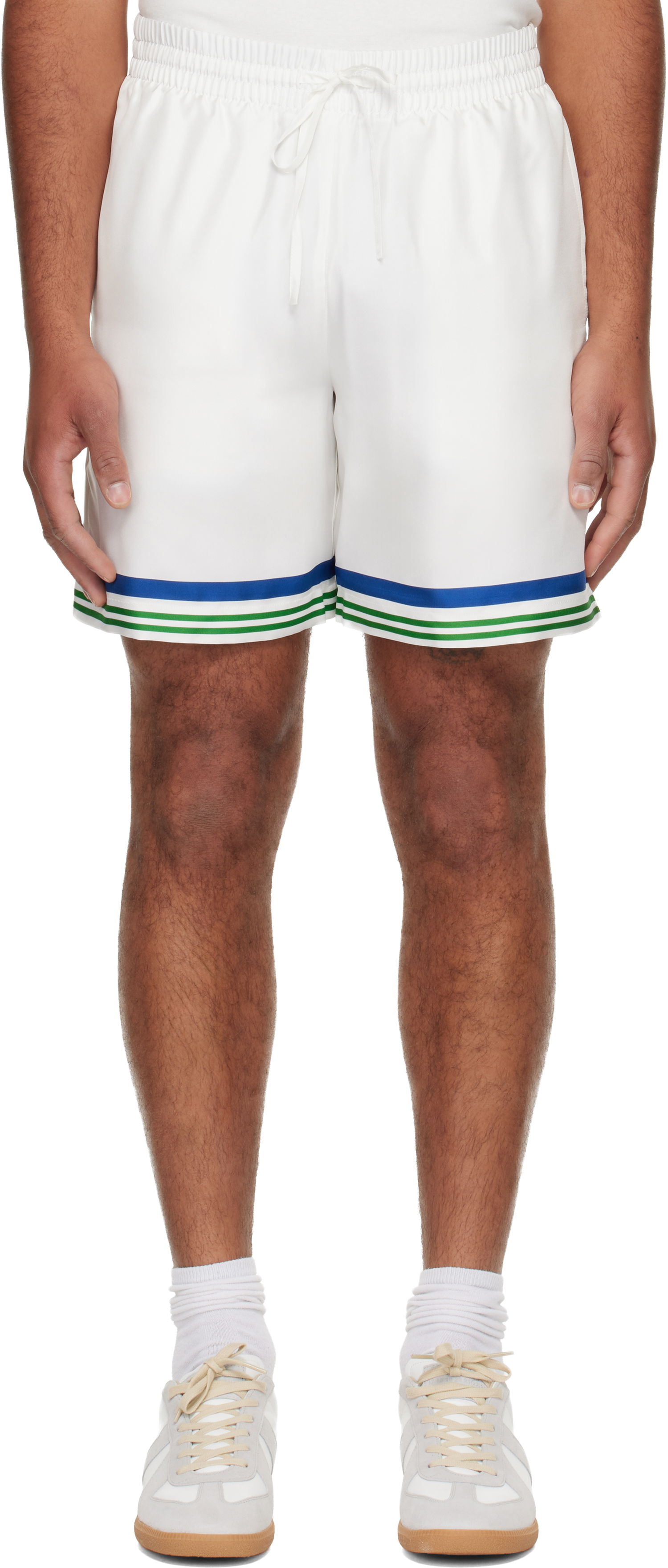 Къси панталони Casablanca Tennis Club Icon Silk Twill Shorts Бяло | M-AW25-TR-012-01, 0