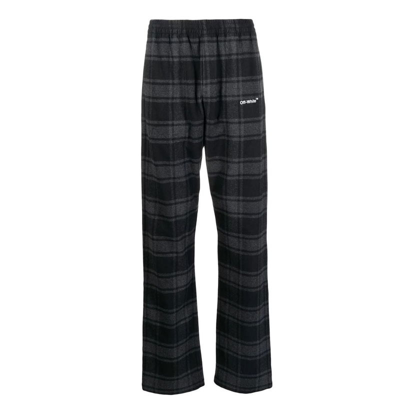 Панталони Off-White SS22 Plaid Straight Pants Черно | OMCA228C99FAB0010501LIGHT