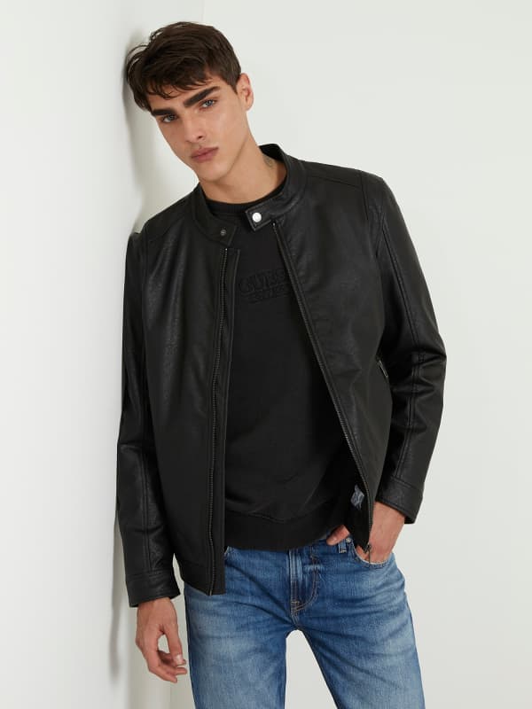 Яке GUESS Faux Leather Biker Jacket Черно | M4RL08WFW30, 0