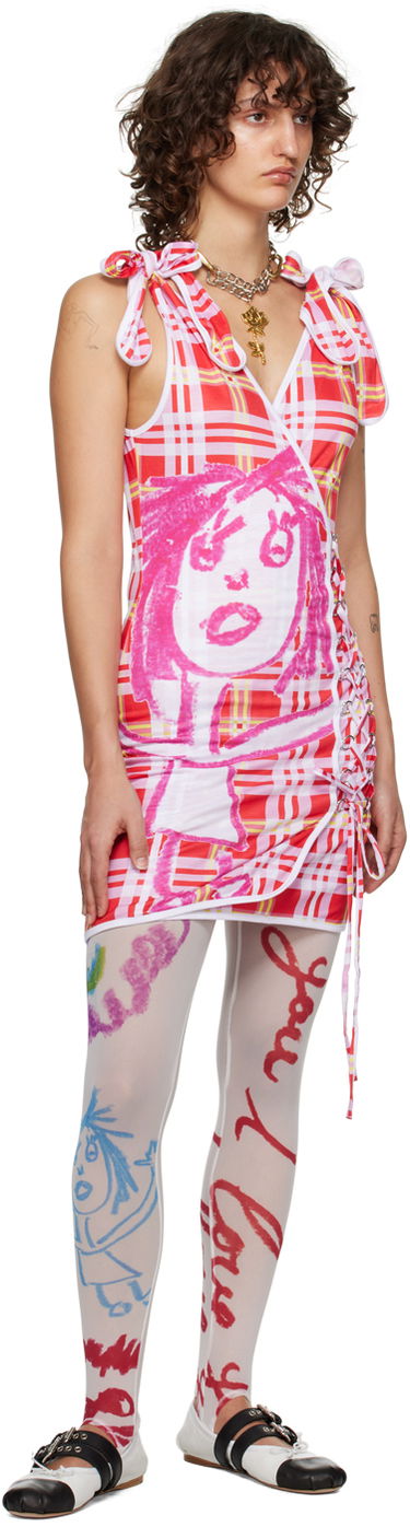 Pокля Chopova Lowena Chopova Lowena Knock Out Plaid Print Mini Dress Червено | 1286, 3