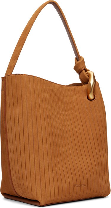 Голяма пазарска чанта JW Anderson 'The JWA Corner Bucket' Tote with Vertical Texture and Sculptural Hardware Кафяво | HB0737-LA0375, 1