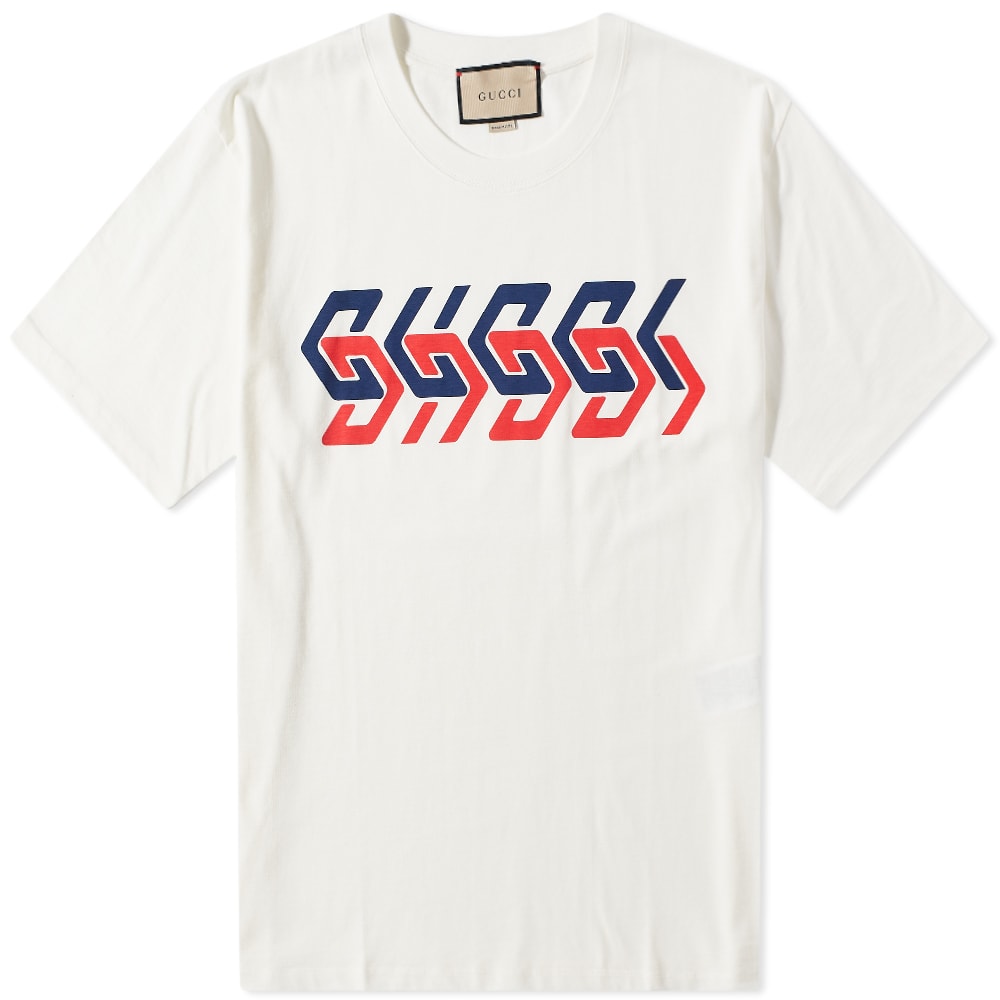 Тениска Gucci Geometric Block Logo Tee Бежово | 616036-XJDV9-9275, 0
