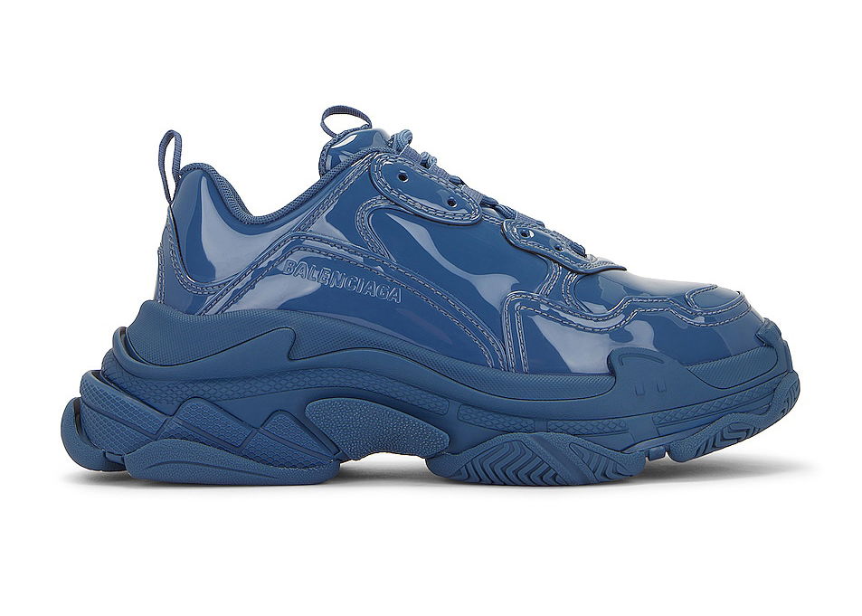 Кецове и обувки Balenciaga Triple S Patent Blue Тъмно синьо | 734954W2PAA400, 0