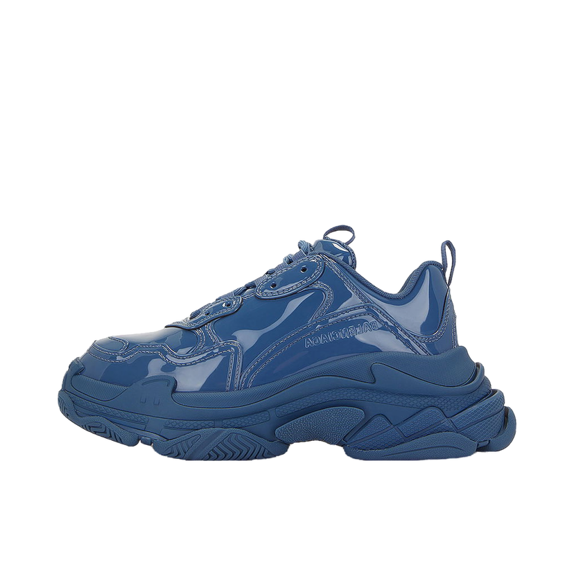 Кецове и обувки Balenciaga Triple S Patent Blue Тъмно синьо | 734954W2PAA400
