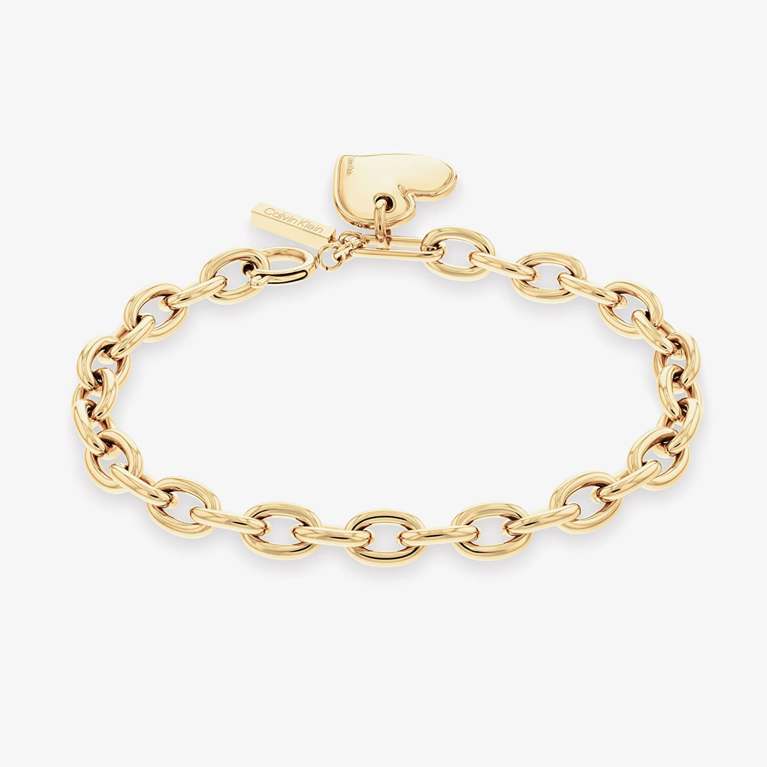 Гривна CALVIN KLEIN Oval Chain Link Bracelet with Heart Charm Жълто | 35000297, 1