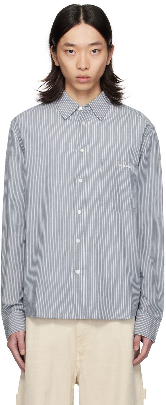 Риза ISABEL MARANT Striped Cotton Shirt Синьо | CH0041HB-B1I15H, 0