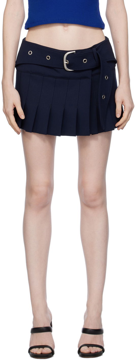 Пола Off-White Navy Belted Mini Skirt Тъмно синьо | OWCU006F23FAB0014700