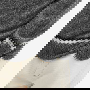 Пуловер YMC Suedehead Zig Zag Knit Jumper Сиво | P8XMD-01, 5