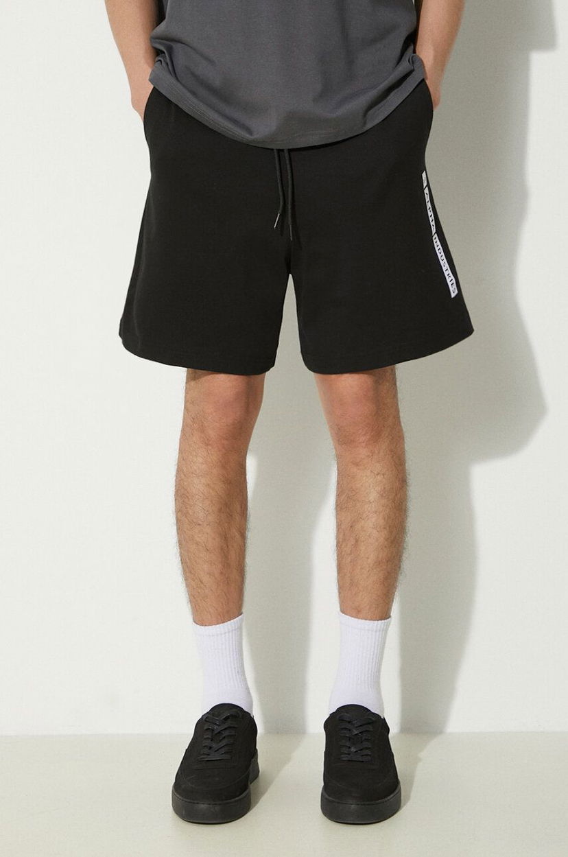 Къси панталони Alpha Industries Flock Logo Shorts Черно | 146366