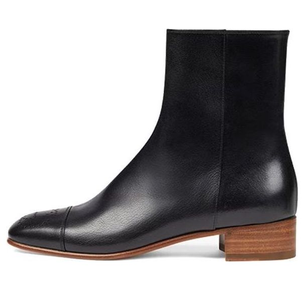Кецове и обувки Gucci Gucci Goatskin Hills Logo Ankle Boots Черно | 658949-D3V00-1000, 0