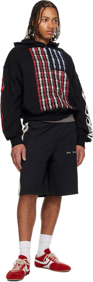 Суитчър Palm Angels Palm Angels Flames Flag Zip Hoodie Черно | PMBE02CF25FLE0011084, 3