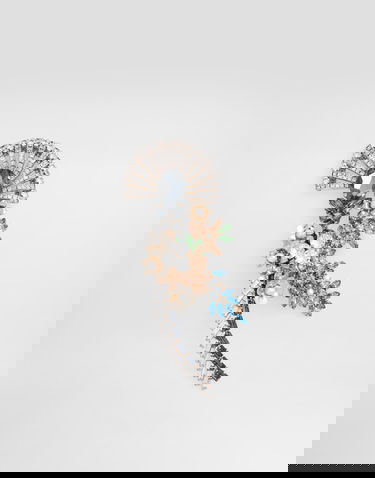 Значка Dolce & Gabbana Maxi Floral Fan Brooch with Cascading Rhinestones and Metal Details Многоцветен | WPR7F6W111187579, 2