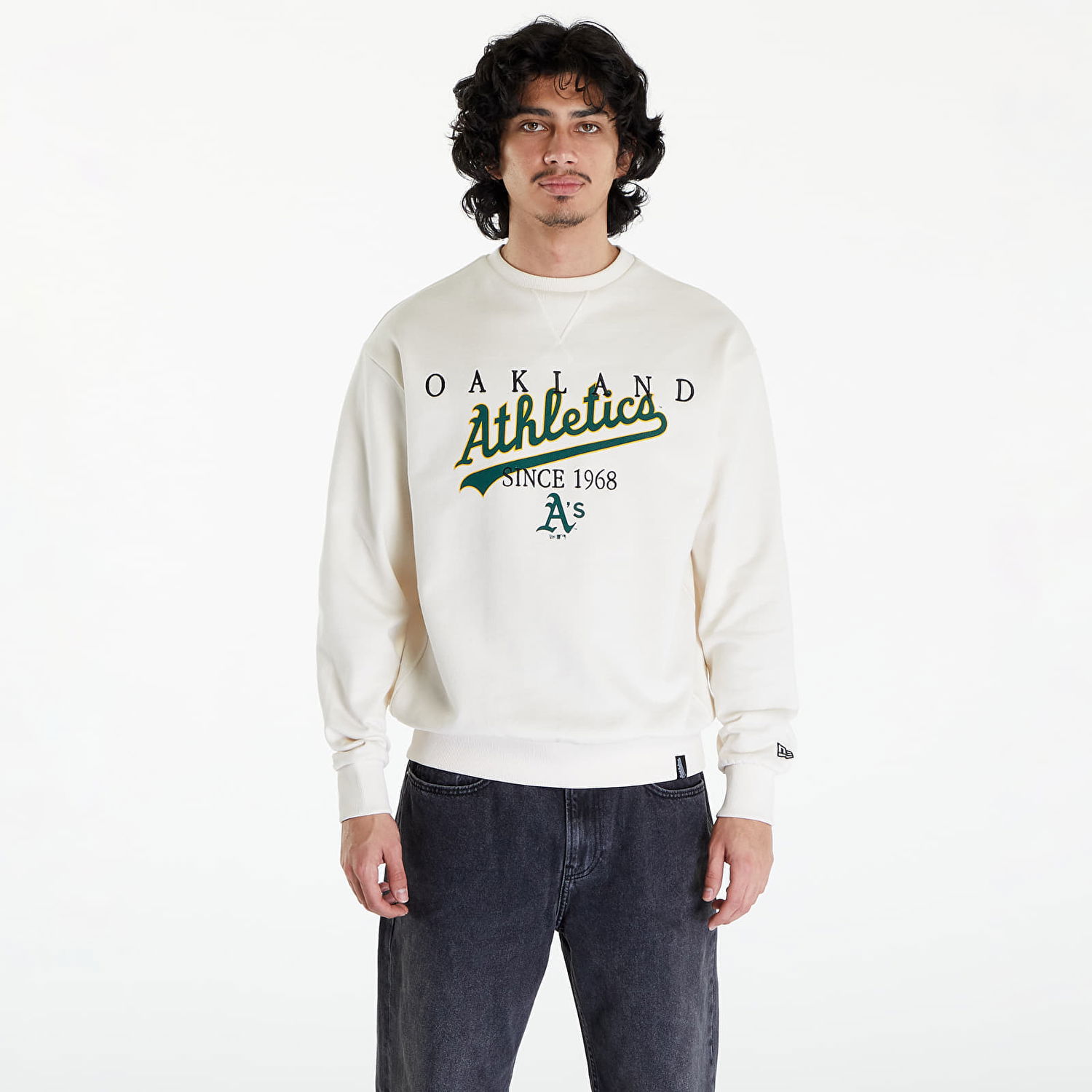 Суитчър New Era Oakland Athletics MLB Lifestyle Crew Neck Sweatshirt UNISEX Бежово | 60493974, 0