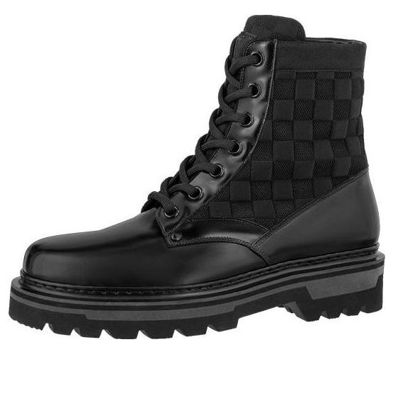 Кецове и обувки Louis Vuitton Louis Vuitton Flat Ranger Ankle Boots with Plaid Черно | 1A9ACR, 0