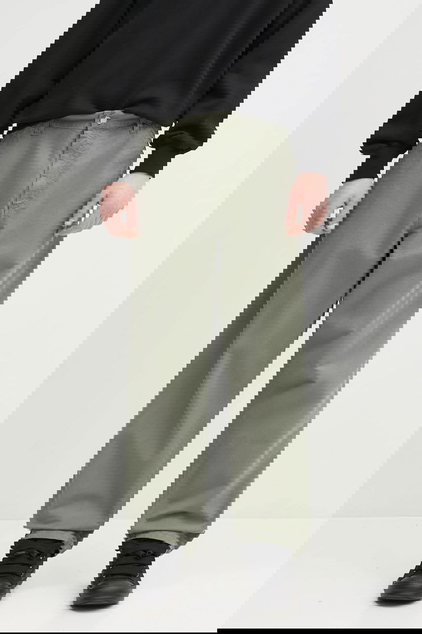 Панталони Carhartt WIP Cotton Relaxed Fit Single Knee Pant Зелено | I031499.1YFGD, 0