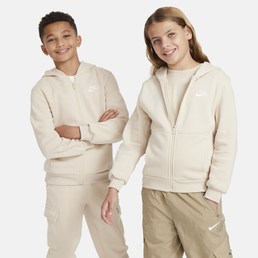 Суитчър Nike Nike Sportswear Club Fleece Full-Zip Hoodie Бежово | FD3004-126, 0