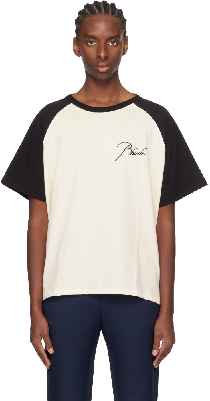 Тениска Rhude Off-White Raglan Signature T-Shirt Бежово | RHSS24TT28012636