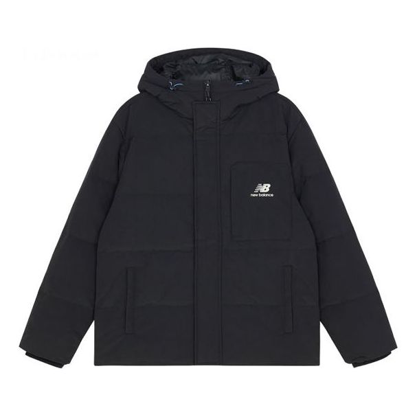 Пухо яке New Balance Logo Hooded Down Jacket Черно | AMJ13331-BK, 0
