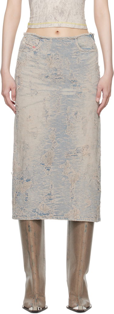 Пола Diesel Distressed Denim Midi Skirt Синьо | A16490 007Y5, 0