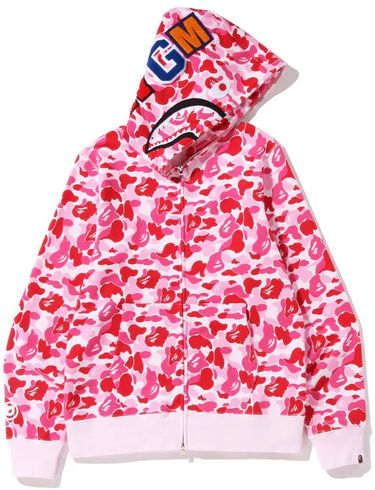 Суитчър BAPE ABC Camo Shark Full Zip Hoodie Червено | 001ZPI201002M-PNK, 0