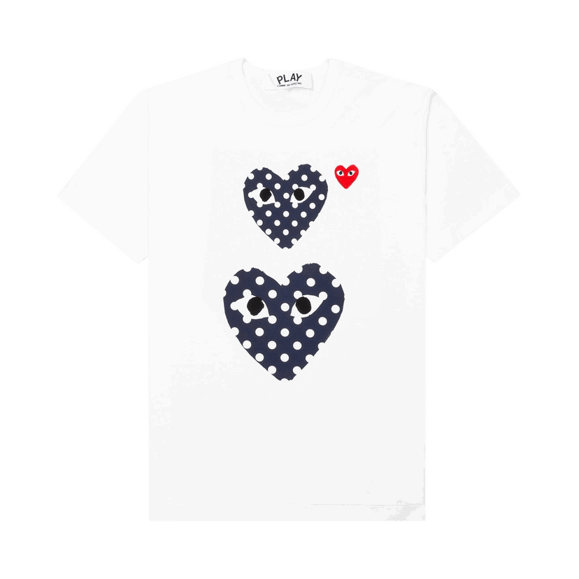 Тениска Comme des Garçons PLAY Polka Dot Duo T-Shirt Бяло | AZ T237 051 1