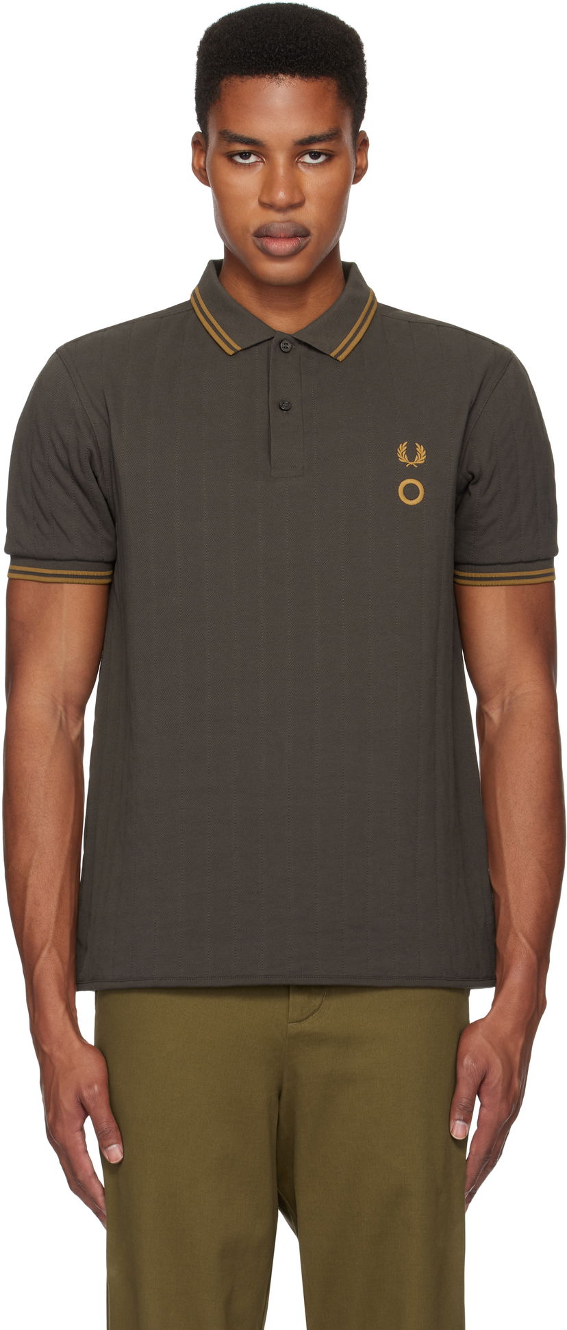 Поло тениска Craig Green Short Sleeve Quilted Polo Зелено | SM8153