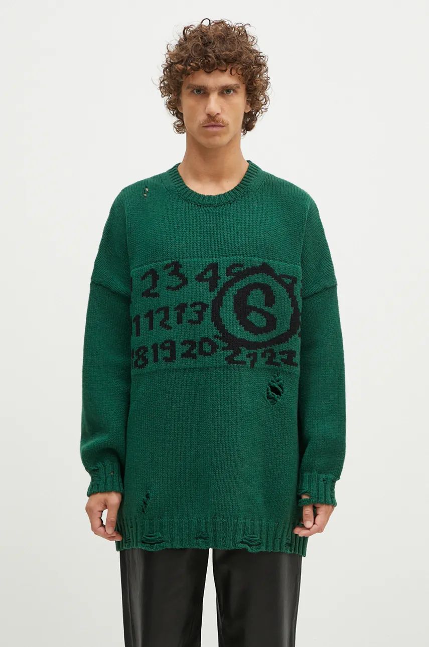 Пуловер Maison Margiela Sweater Зелено | SH2HL0015.M13074, 0