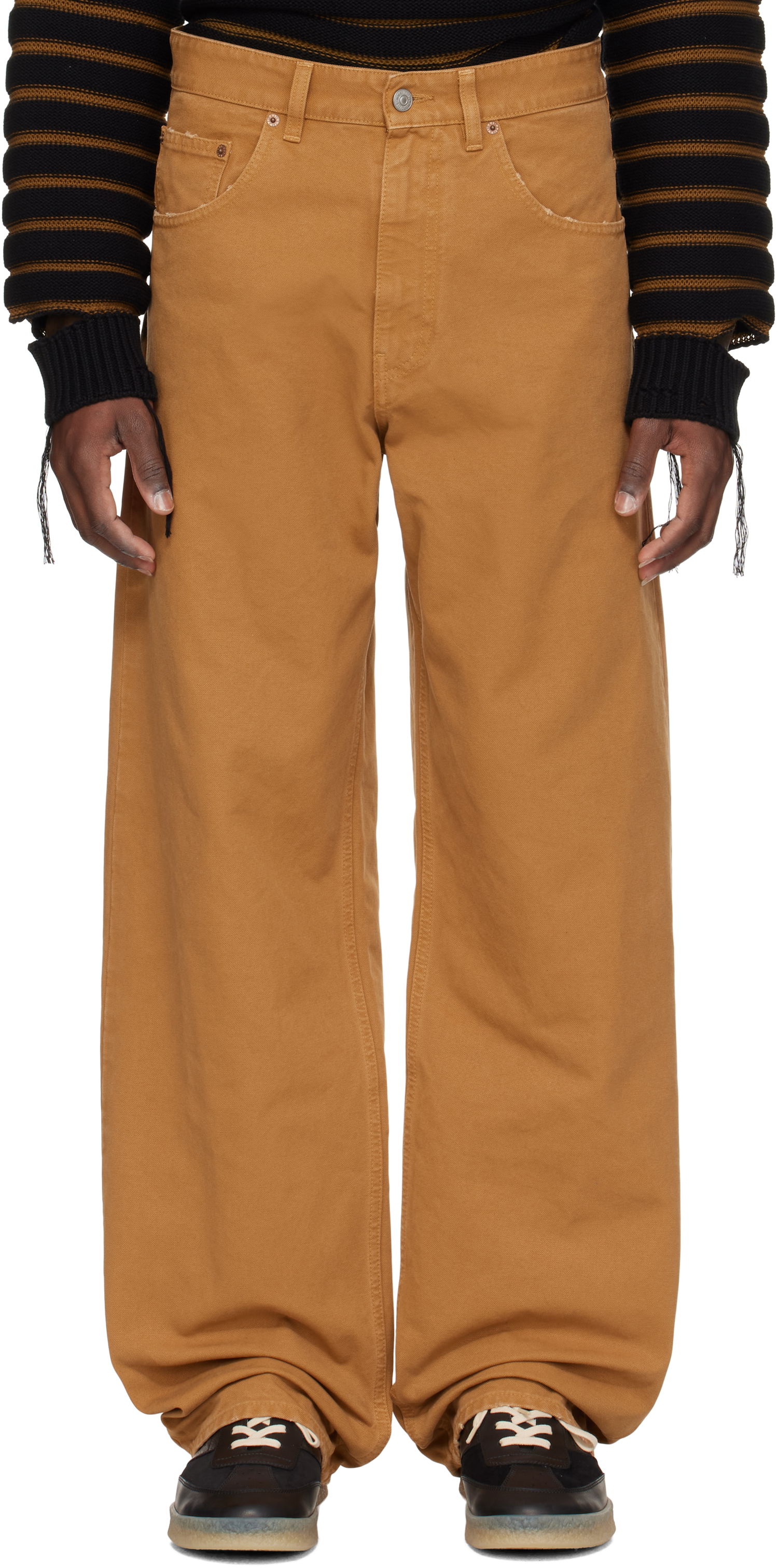 Дънки Maison Margiela MM6 Maison Margiela Canvas Trousers Кафяво | SH0LA0021 M35249, 0