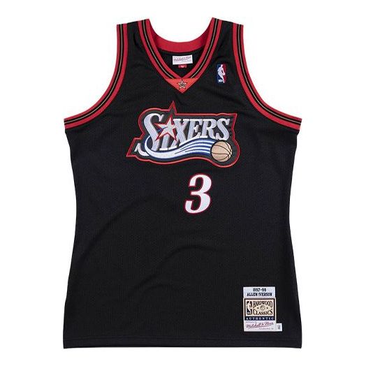 Фланелка Mitchell & Ness Mitchell & Ness 76ers Basketball Jersey Черно | AJY4GS18102-P76BLCK97AIV, 0