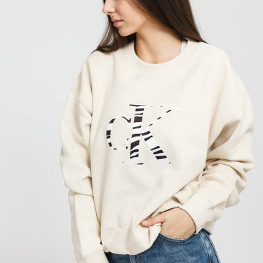 Суитчър CALVIN KLEIN W Zebra CK Crew Neck Бежово | J20J214815 AEO, 1