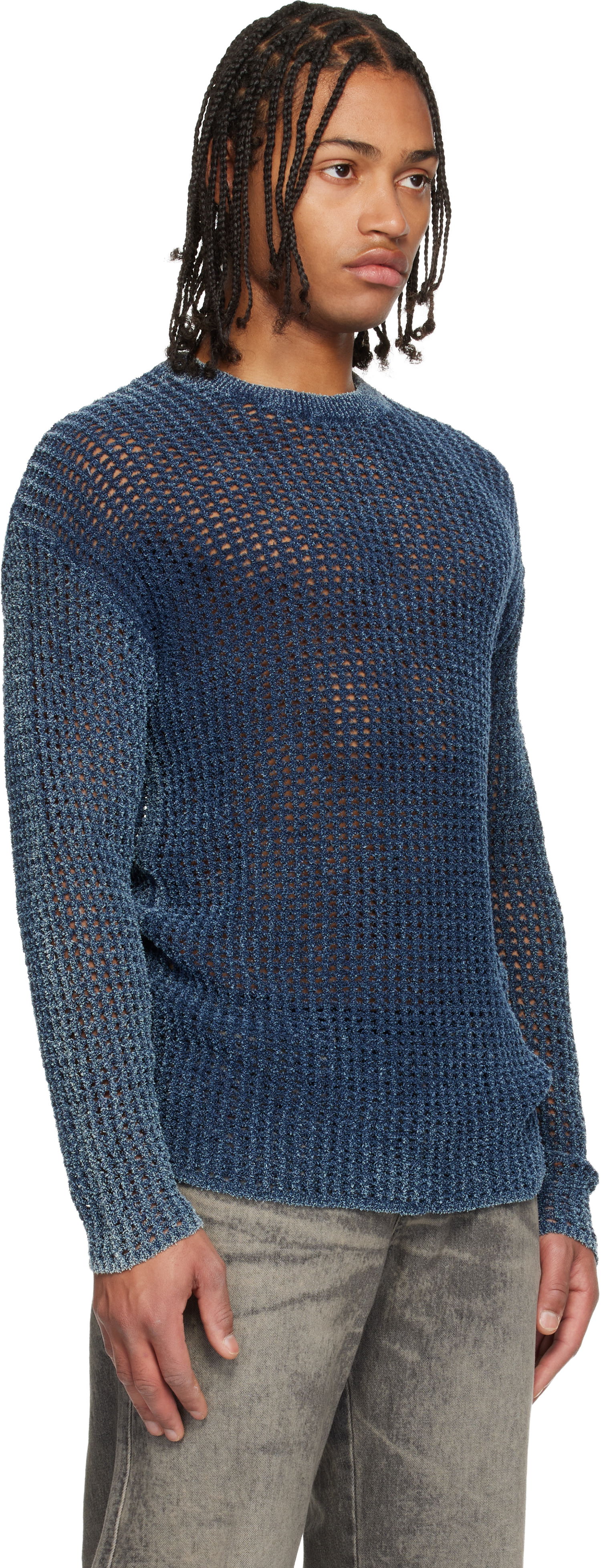 Пуловер Diesel K-Redros Sheer Knit Crewneck Sweater Синьо | A19202-0CBDP-8AT, 1