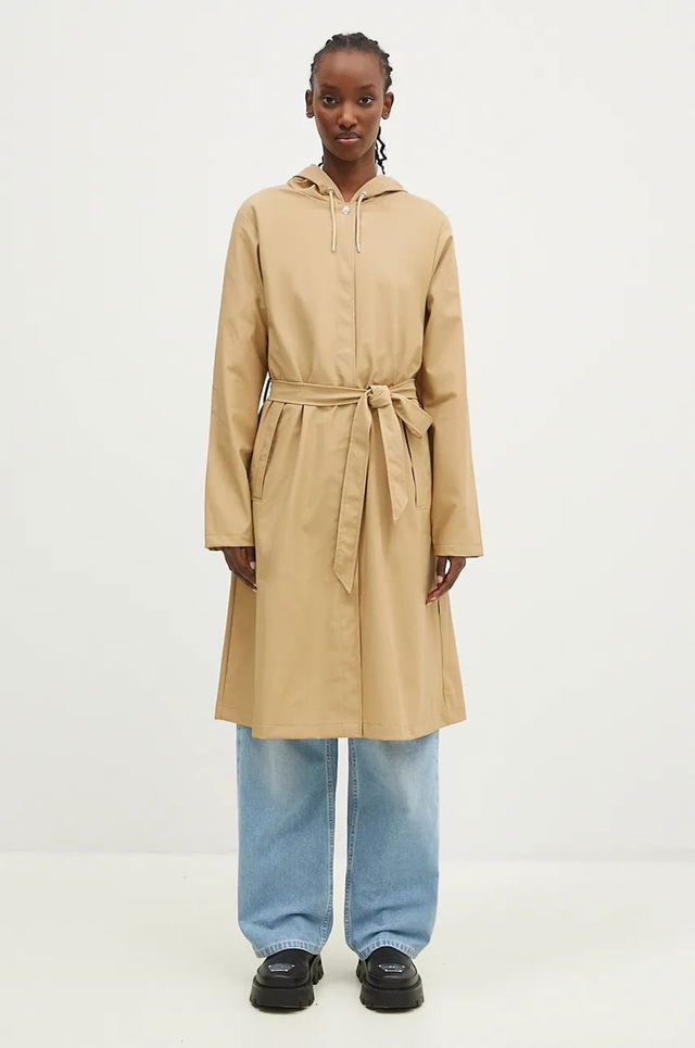 Hooded Belted A-Line Longer Jacket