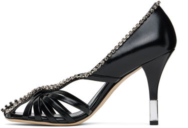 Кецове и обувки CHLOÉ Chloé Leonie Crystal-Embellished Slingback Heels Черно | CHC25S07LPP, 2