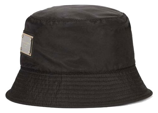 Шапка Dolce & Gabbana Nylon Branded Plate Bucket Hat Black Черно | GH701AFUSNTN0000