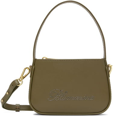 Чанта през рамо Blumarine Rhinestone Logo Shoulder Bag Зелено | P4HHW004A, 0