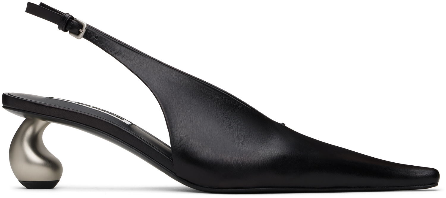Кецове и обувки Jil Sander Sculptural Heel Sling Back Pumps Черно | J16WP0093_P4864, 0