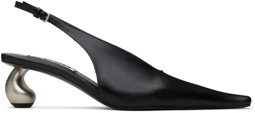 Кецове и обувки Jil Sander Sculptural Heel Sling Back Pumps Черно | J16WP0093_P4864