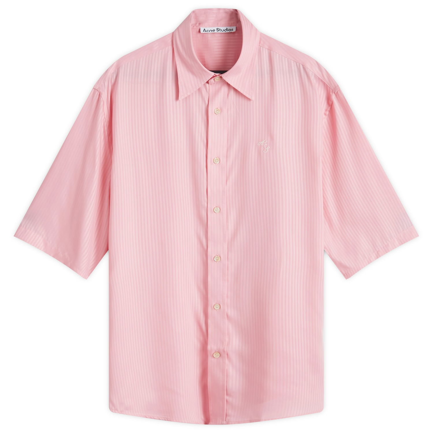 Риза Acne Studios Sandrok Stripe AS Short Sleeve Shirt Розово | BB0591-AD1, 0