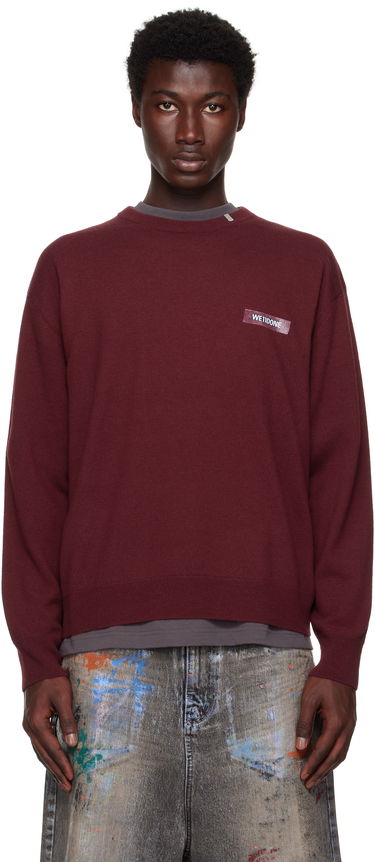 Пуловер We11done We11done Logo Knit Pullover Sweater Бургунди | WD-KO2-25-651-U-WN, 0