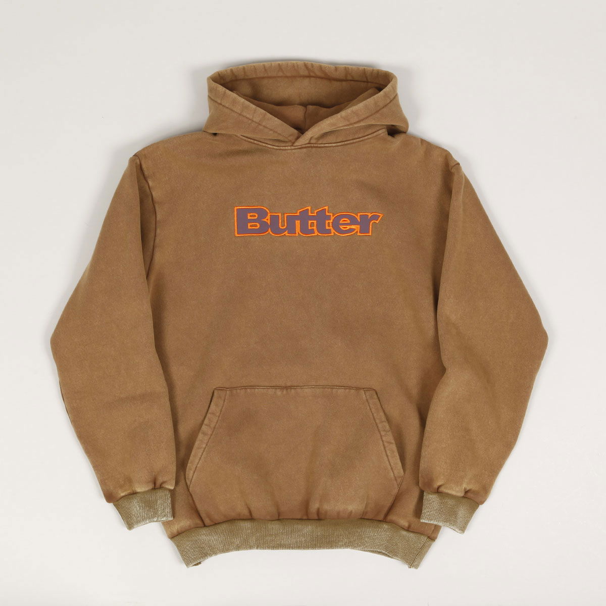 Суитчър Butter Goods Butter Goods Logo Applique Hoodie Кафяво | butter-goods-nylon-logo-applique-pullover-hoodie-brown, 1