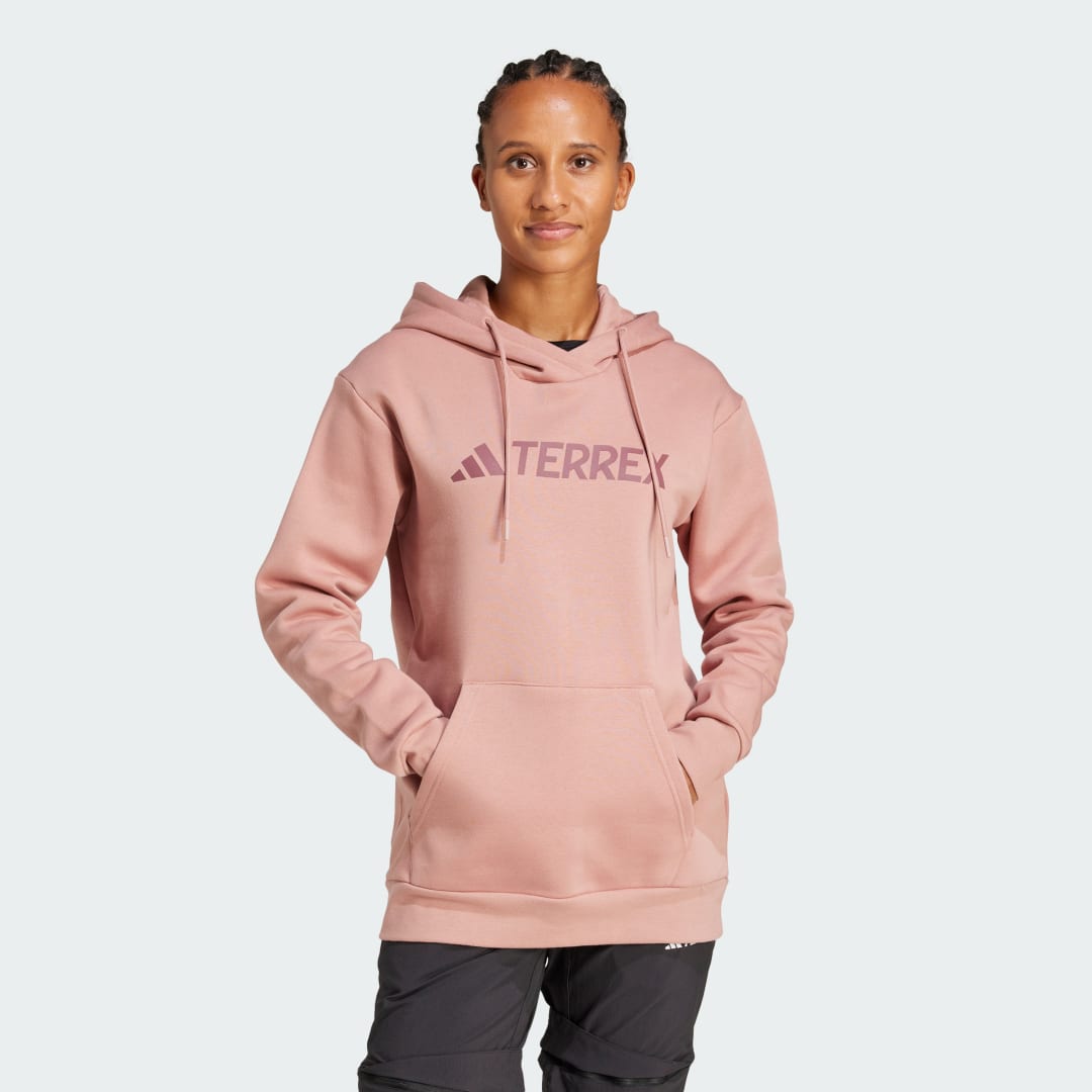 Суитчър adidas Performance Multi Logo Fleece Hoodie Розово | JF9090, 0