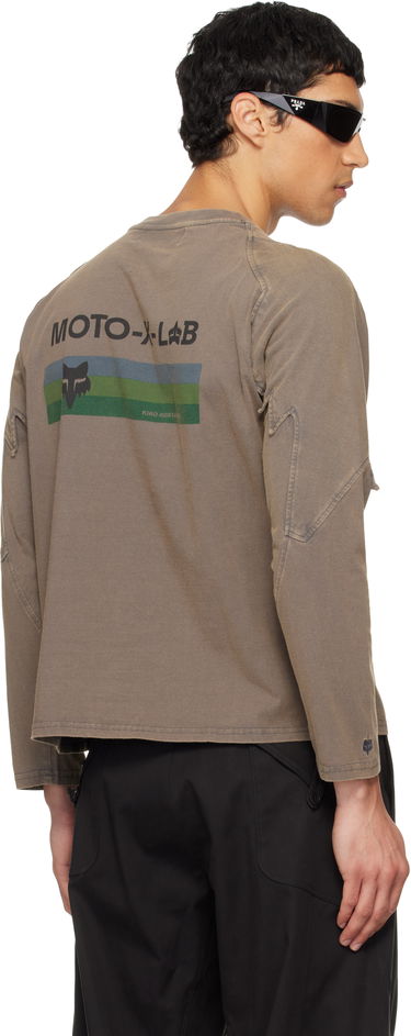 Тениска KIKO KOSTADINOV Kiko Kostadinov Fox LAB Edition Distressed Paneled Long Sleeve T-shirt Кафяво | 36885-103, 2