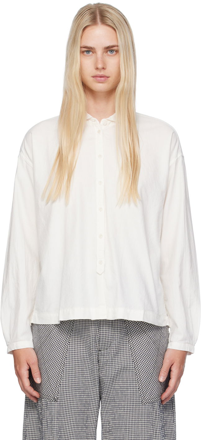 Риза YMC Marianne Cropped Button-Up Shirt Бяло | Q2AZB