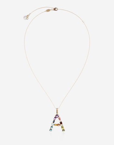 Колие Dolce & Gabbana Rainbow Alphabet "A" Pendant Necklace Многоцветен | WAMR2GWMIXAZOO00, 0