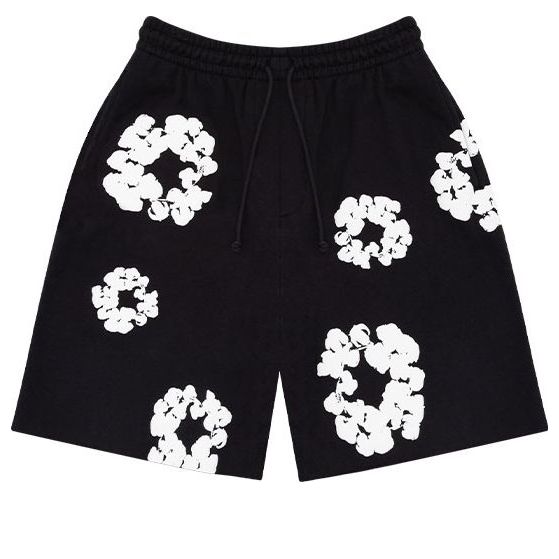 Къси панталони Denim Tears Denim Tears Wreath Logo Shorts Черно | 402-010-30