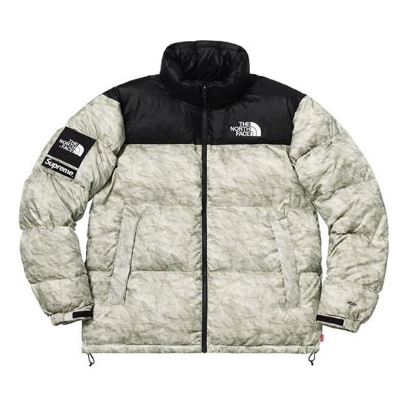 Пухо яке Supreme The North Face Paper Print Nuptse Down Jacket Зелено | SUP-FW19-10964
