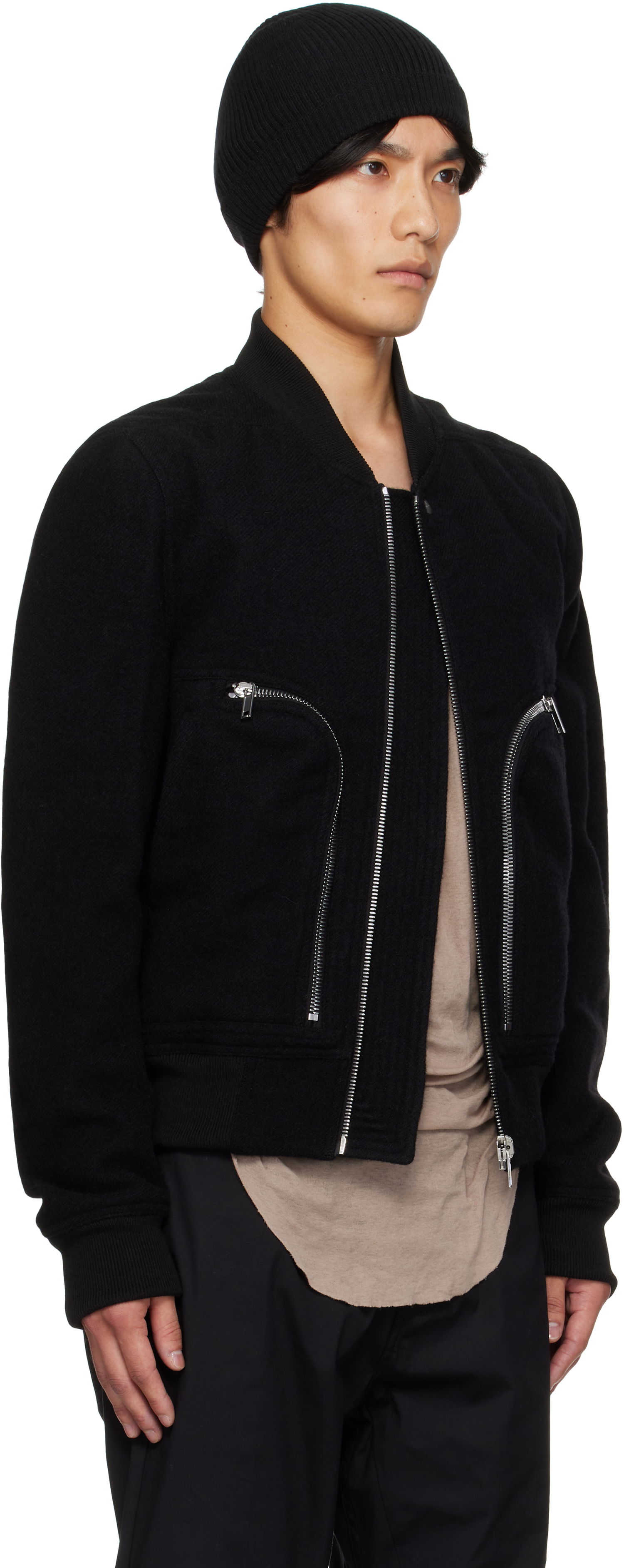 Яке бомбър Rick Owens Rick Owens Bauhaus Flight Jacket Черно | RU02E1749 WBD, 1