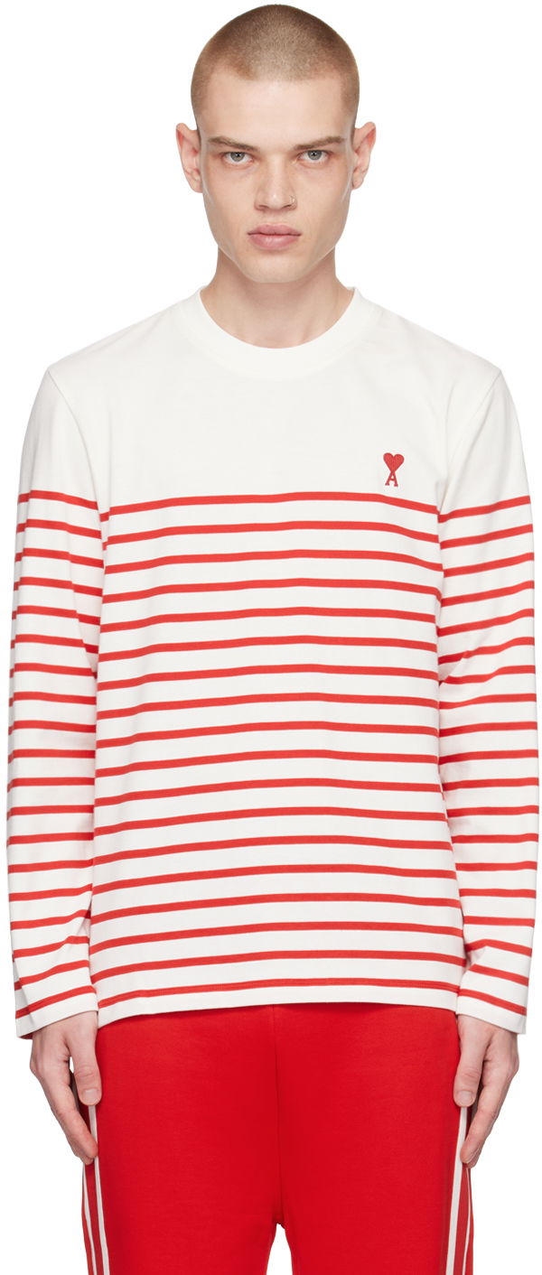 Тениска AMI Long Sleeve T-Shirt Червено | UTS300.072, 0
