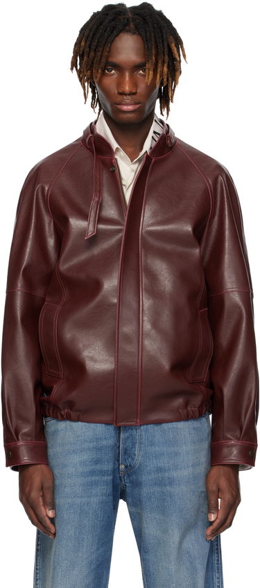 Яке бомбър Maison Margiela MM6 Maison Margiela Sports Faux-Leather Jacket Бургунди | SH2AM0023 M35455, 0